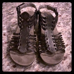 Beartrap memory foam, gladiator style sandal.